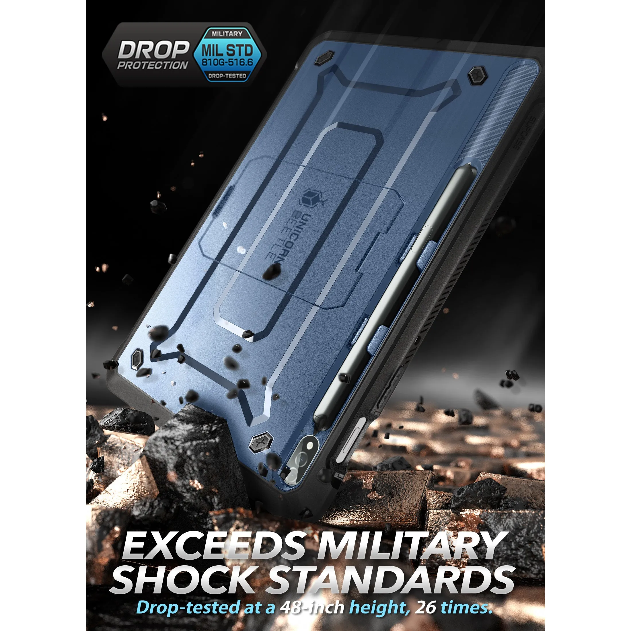 Flash Sale Galaxy Tab S8 Ultra (2022) Unicorn Beetle Pro Rugged Case-Metallic Blue  Today Only!