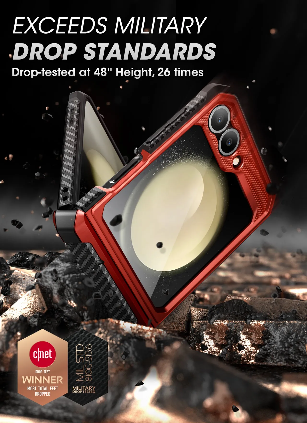 Flash Sale! Galaxy Z Flip6 Unicorn Beetle PRO Rugged Case with Belt Clip-Metallic Red  Limited Release!