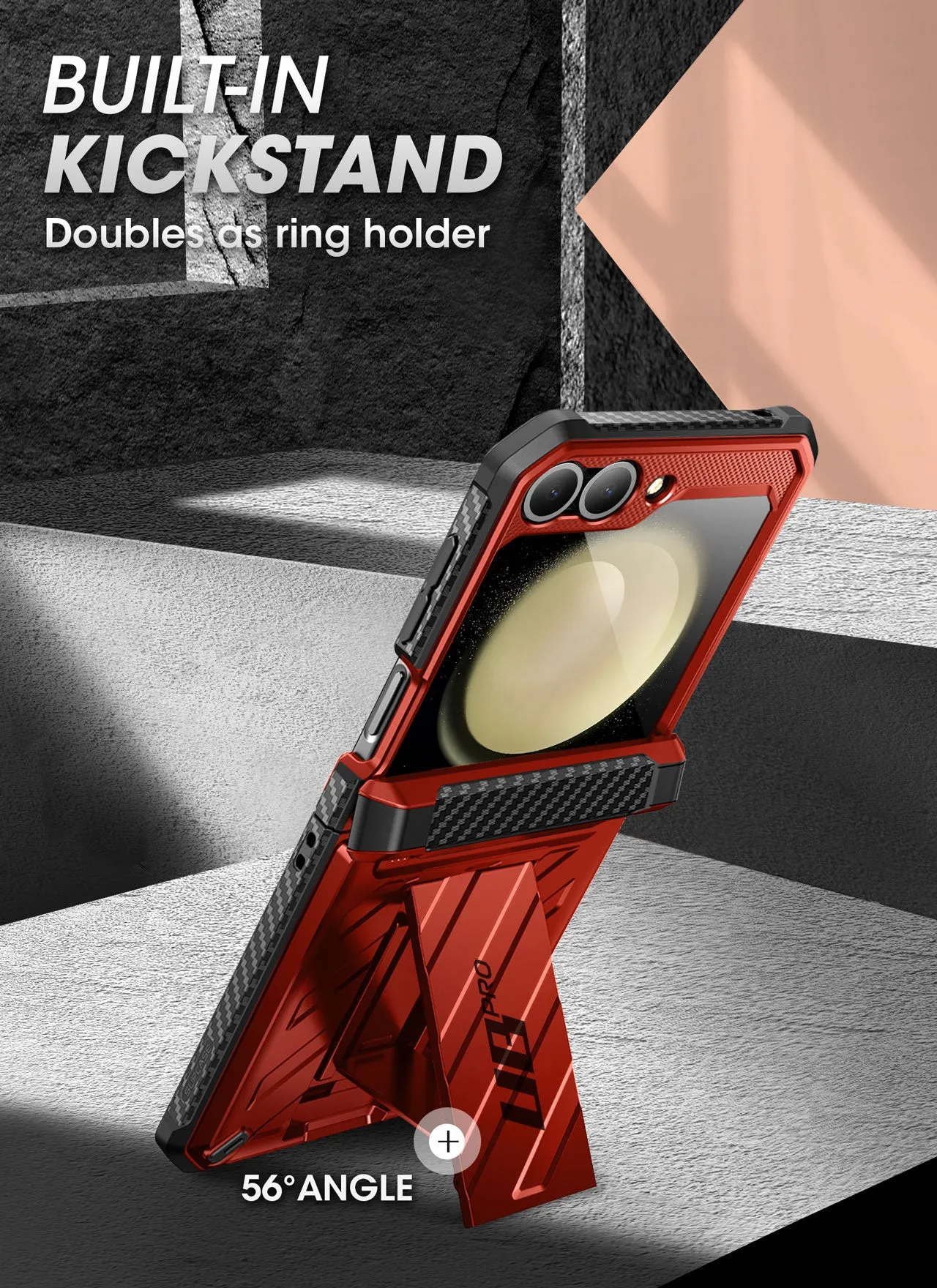 Flash Sale! Galaxy Z Flip6 Unicorn Beetle PRO Rugged Case with Belt Clip-Metallic Red  Limited Release!