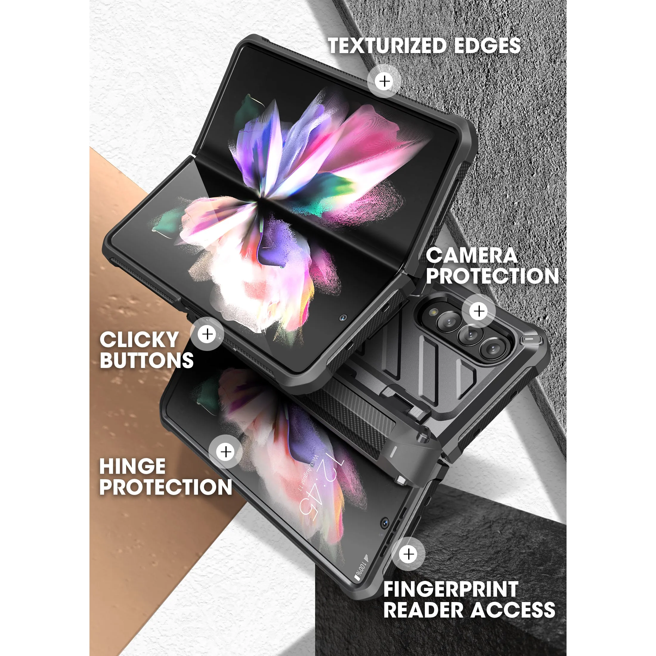Flash Sale Galaxy Z Fold3 Unicorn Beetle PRO Rugged Case with S-Pen Holder-Black  Going Fast!