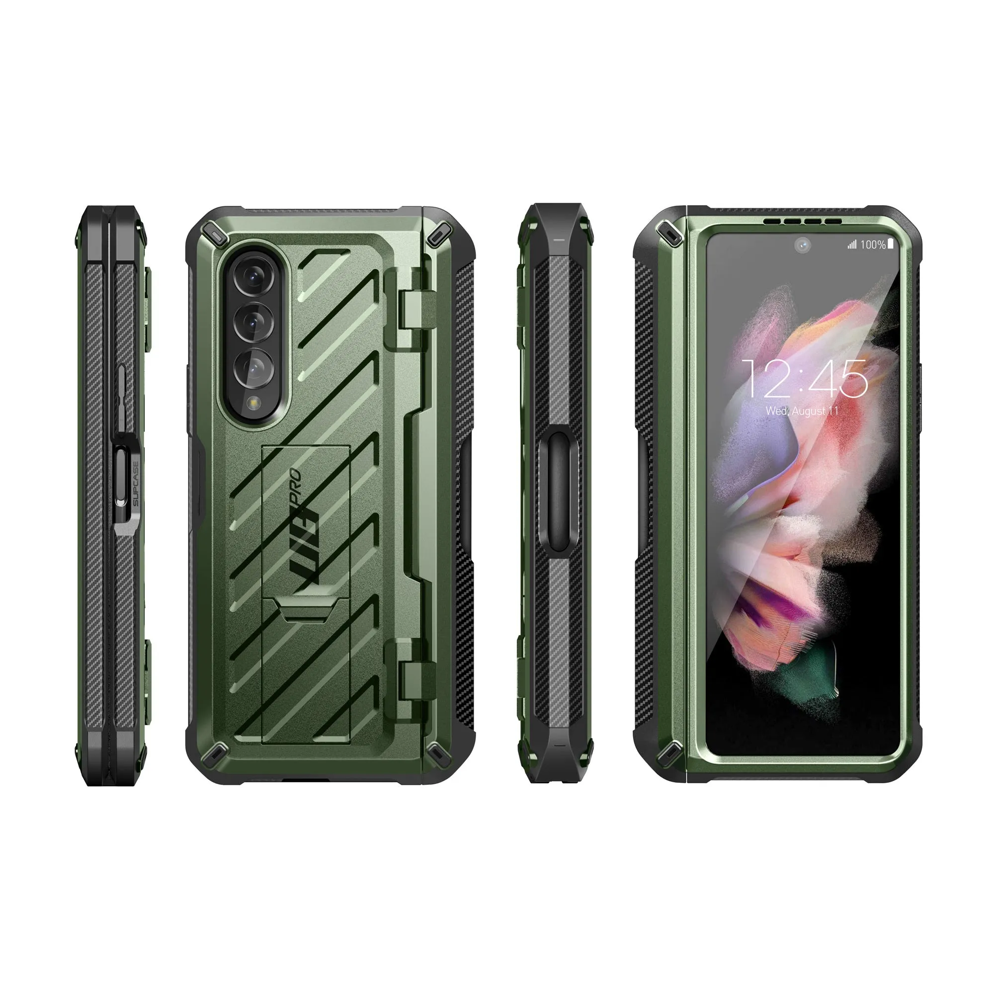 Flash Sale Galaxy Z Fold4 Unicorn Beetle PRO Rugged Case with S-Pen Holder-Dark Green  Almost Gone!