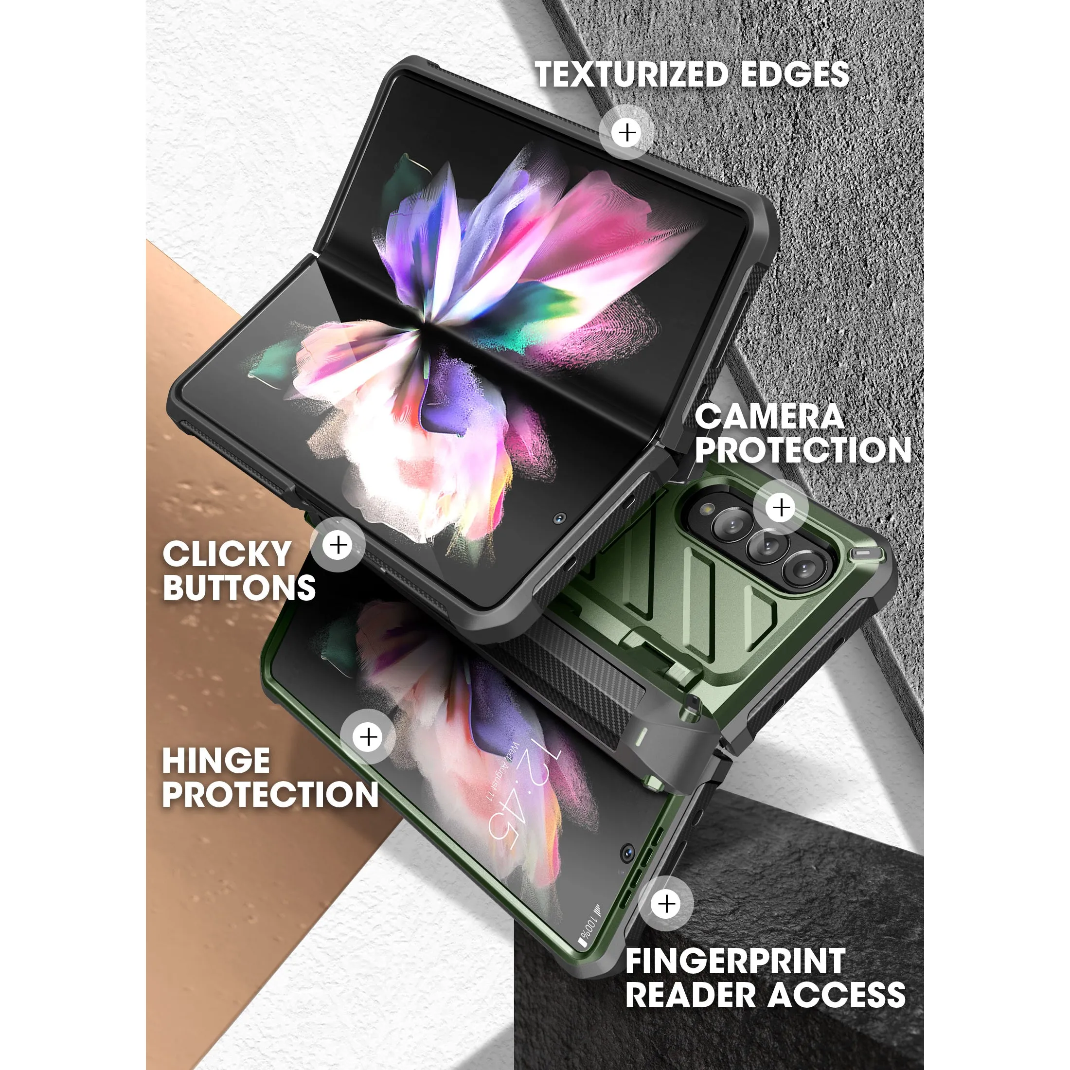 Flash Sale Galaxy Z Fold4 Unicorn Beetle PRO Rugged Case with S-Pen Holder-Dark Green  Almost Gone!
