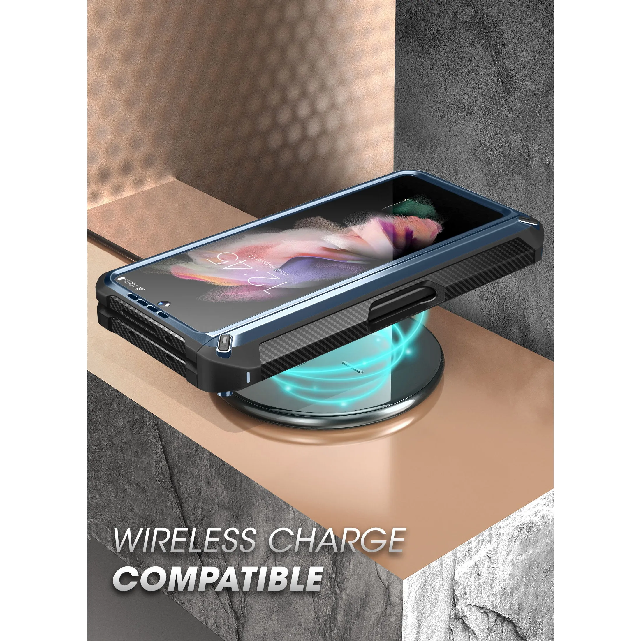 Flash Sale! Galaxy Z Fold4 Unicorn Beetle PRO Rugged Case with S-Pen Holder-Metallic Blue  Dont Miss Out!