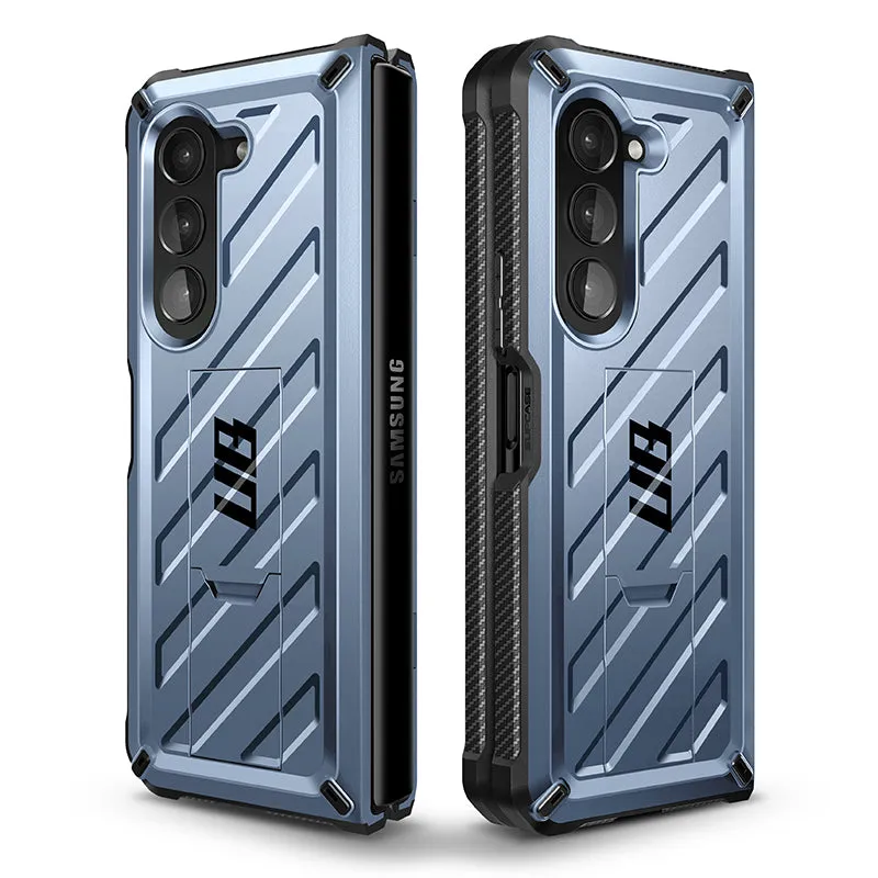 Flash Sale Galaxy Z Fold5 Unicorn Beetle Kickstand Case with Screen Protector-Metallic Blue  Dont Miss Out!