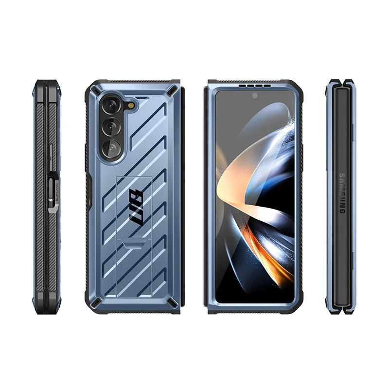 Flash Sale Galaxy Z Fold5 Unicorn Beetle Kickstand Case with Screen Protector-Metallic Blue  Dont Miss Out!