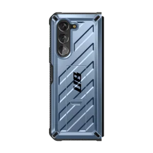 Flash Sale Galaxy Z Fold5 Unicorn Beetle Kickstand Case with Screen Protector-Metallic Blue  Dont Miss Out!