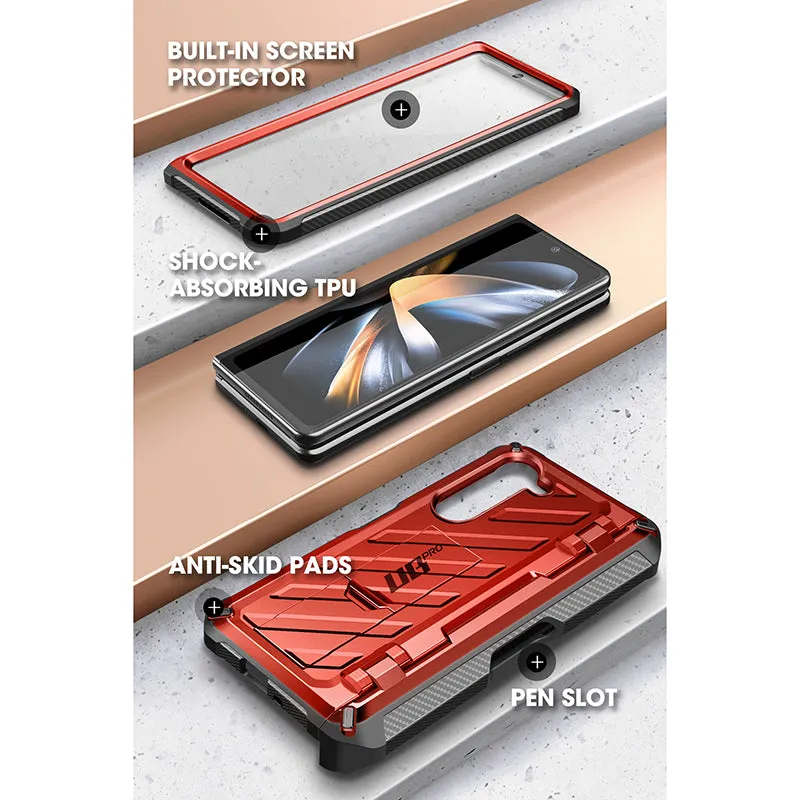 Flash Sale Galaxy Z Fold5 Unicorn Beetle PRO Rugged Case with S-Pen Holder-Metallic Red  Almost Gone!
