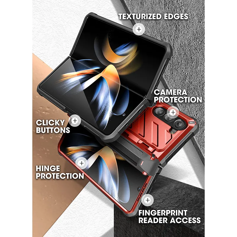 Flash Sale Galaxy Z Fold5 Unicorn Beetle PRO Rugged Case with S-Pen Holder-Metallic Red  Almost Gone!
