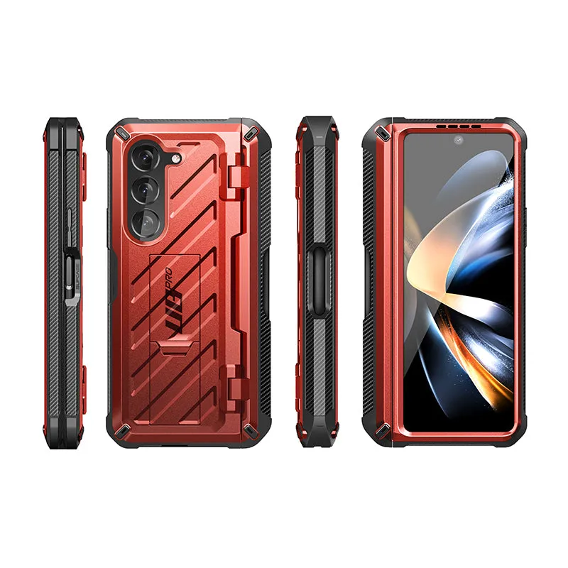 Flash Sale Galaxy Z Fold5 Unicorn Beetle PRO Rugged Case with S-Pen Holder-Metallic Red  Almost Gone!