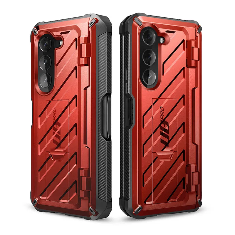 Flash Sale Galaxy Z Fold5 Unicorn Beetle PRO Rugged Case with S-Pen Holder-Metallic Red  Almost Gone!