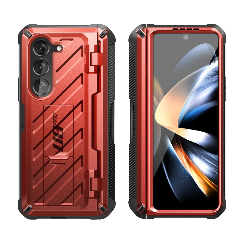 Flash Sale Galaxy Z Fold5 Unicorn Beetle PRO Rugged Case with S-Pen Holder-Metallic Red  Almost Gone!