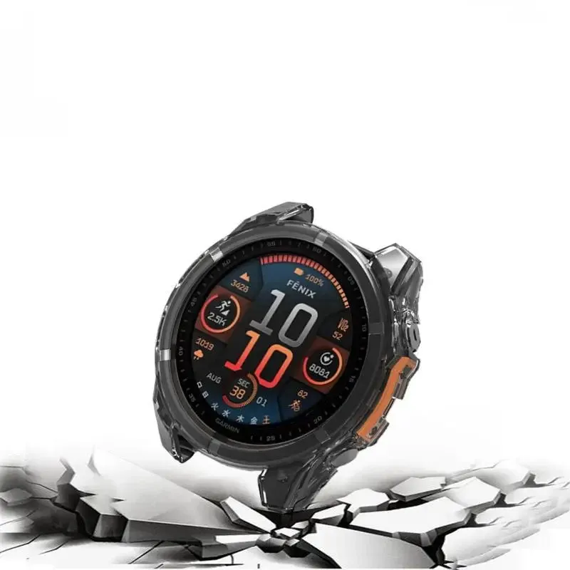 Flash Sale Garmin Fenix 8 - 47mm TPU Case (Transparent-Black)  Today Only!