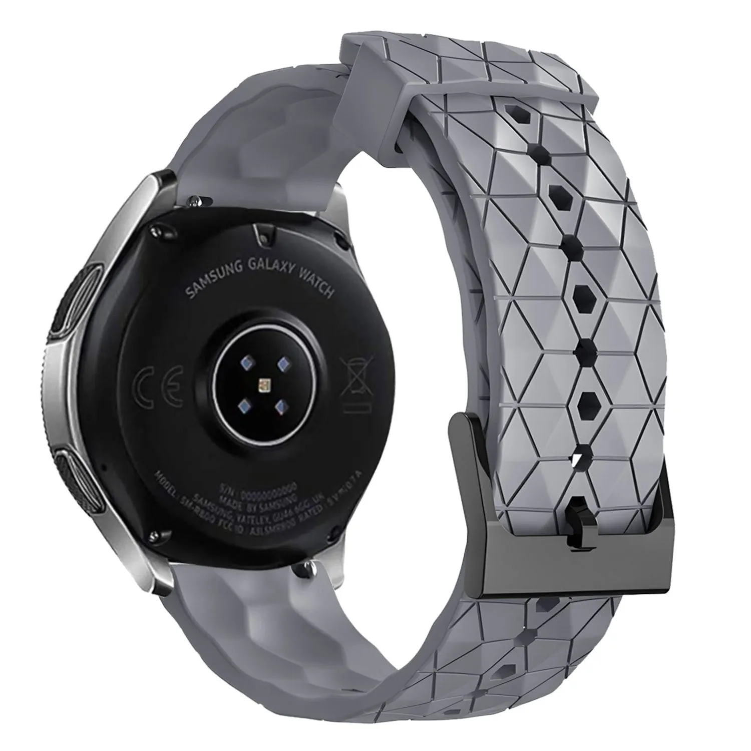 Flash Sale! Huawei Watch 3 (Pro) Silicone Strap Hexagons (Grey)  Stylish & Comfortable