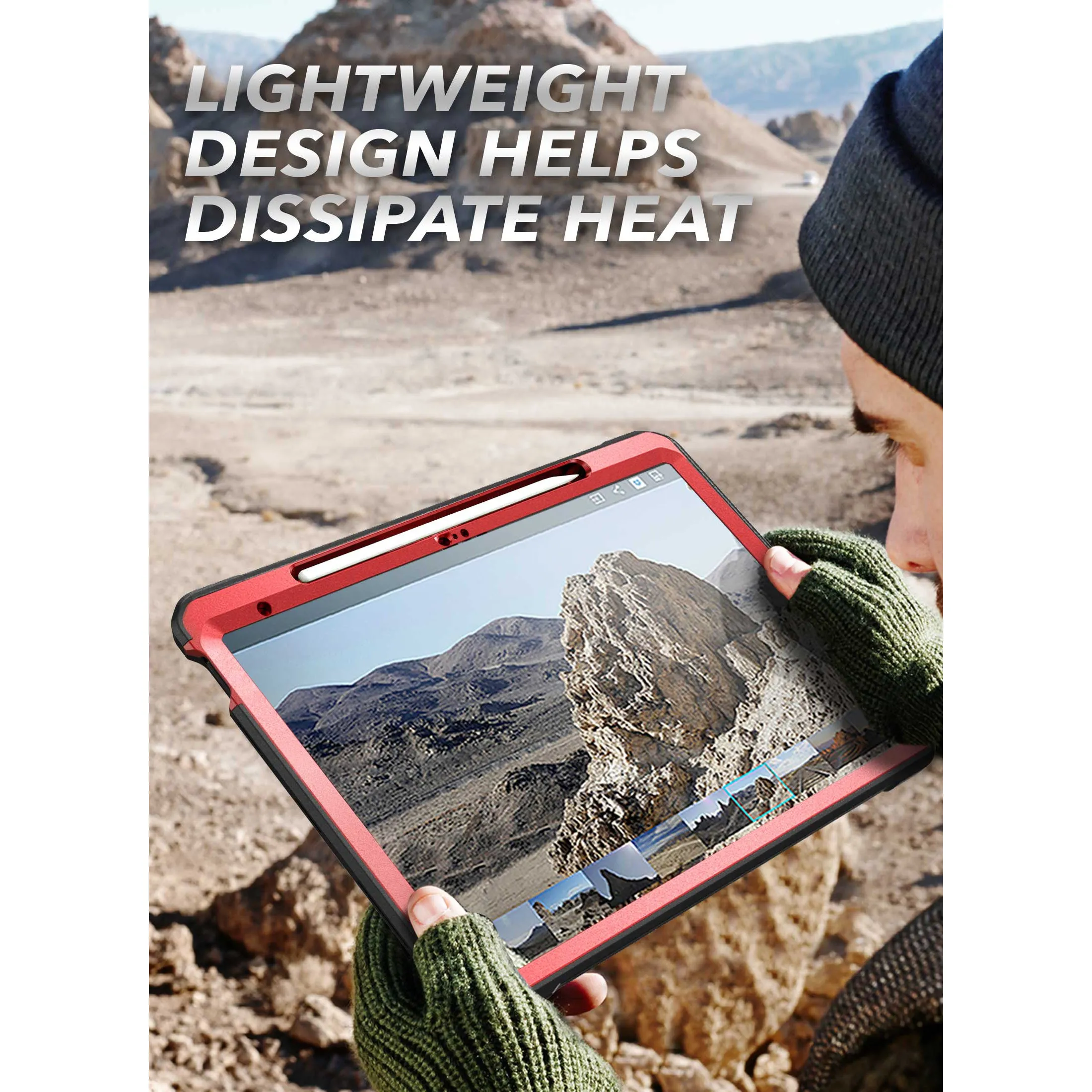 Flash Sale iPad 10.9" 2022 Unicorn Beetle PRO Rugged Kickstand Case-Metallic Red  Almost Gone!