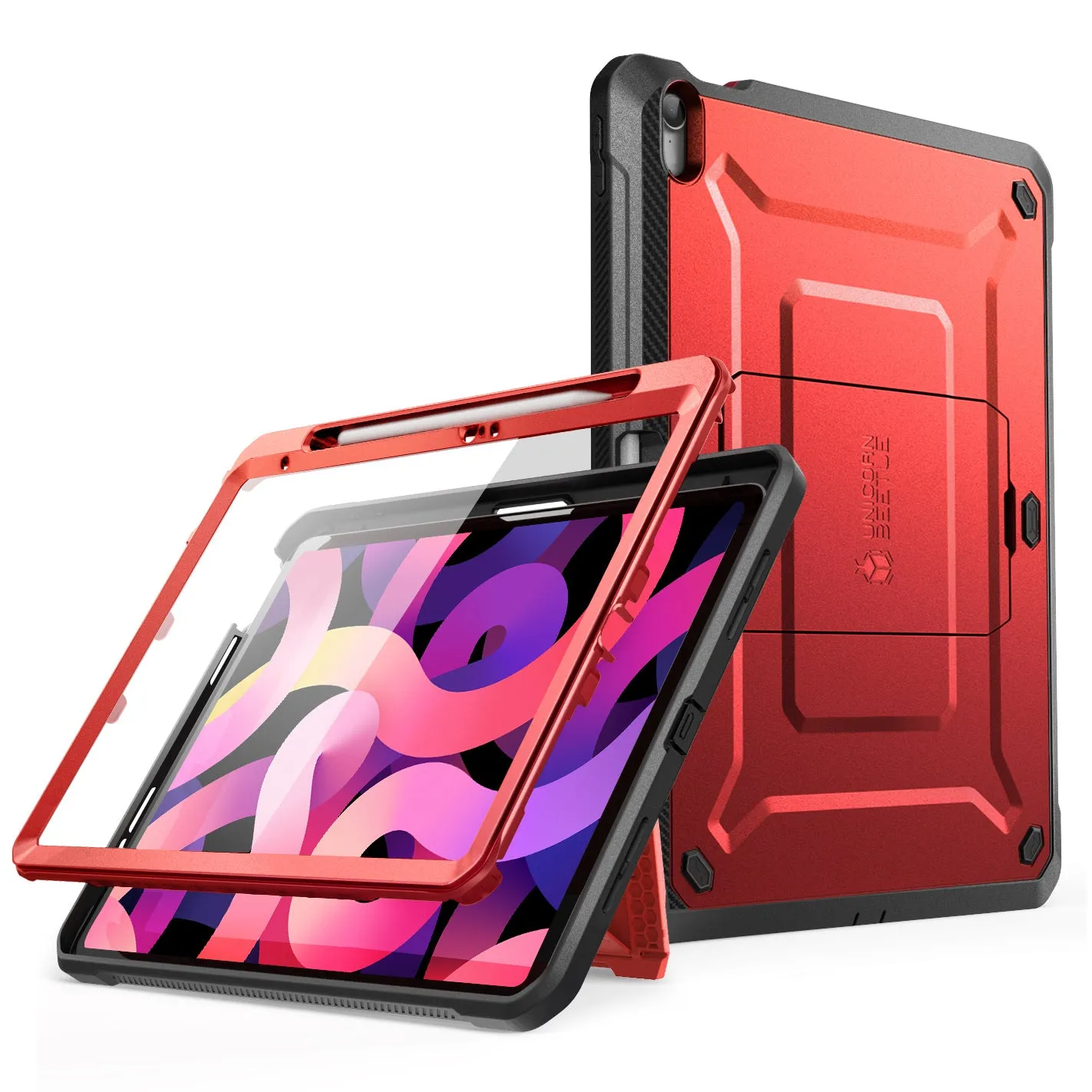 Flash Sale iPad 10.9" 2022 Unicorn Beetle PRO Rugged Kickstand Case-Metallic Red  Almost Gone!