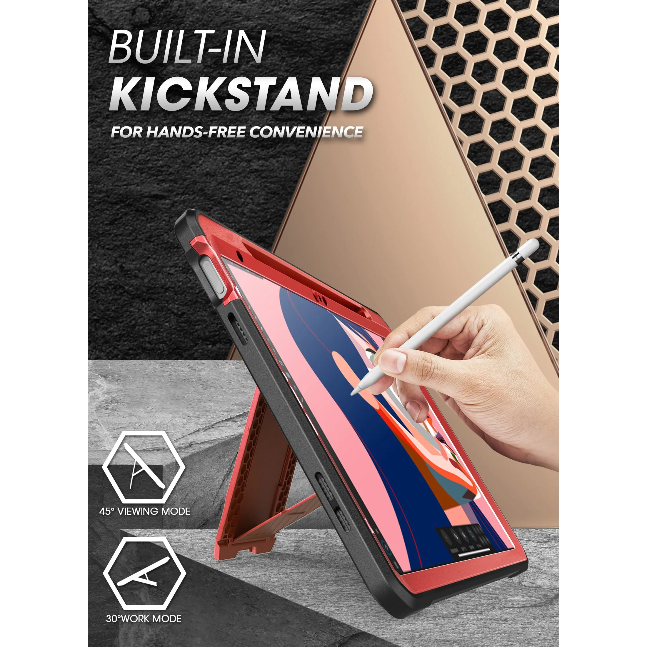 Flash Sale iPad 10.9" 2022 Unicorn Beetle PRO Rugged Kickstand Case-Metallic Red  Almost Gone!