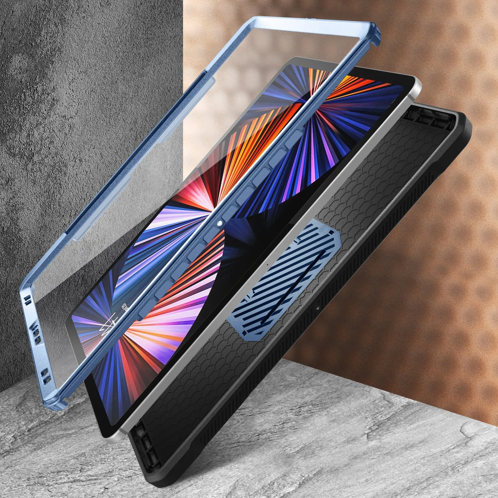 Flash Sale! iPad Pro 12.9 Inch (2021) Unicorn Beetle Pro Rugged Case-Metallic Blue  Last Few Pieces!