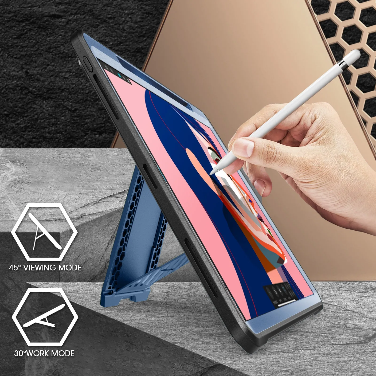 Flash Sale! iPad Pro 12.9 Inch (2021) Unicorn Beetle Pro Rugged Case-Metallic Blue  Last Few Pieces!