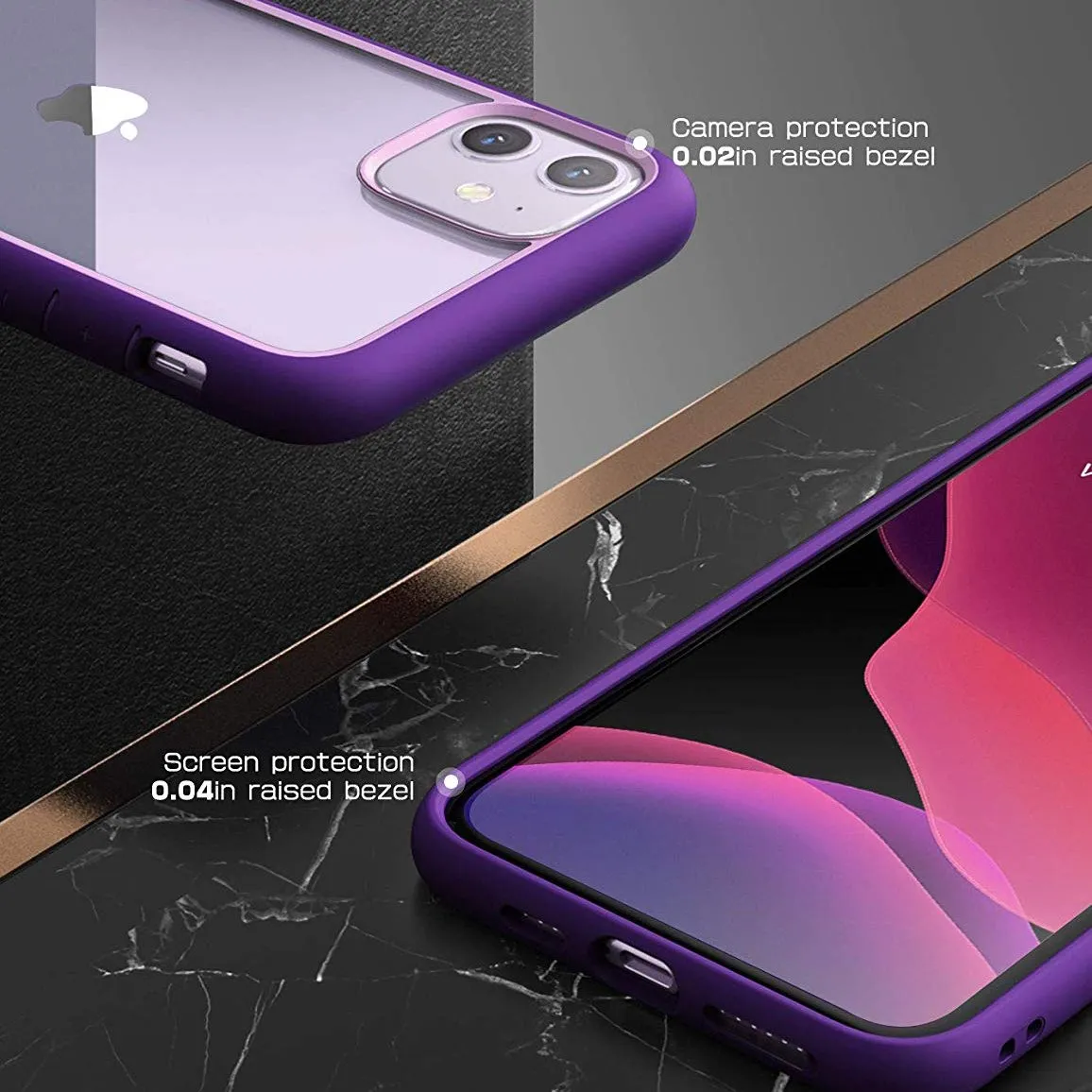 Flash Sale! iPhone 11 6.1 inch Unicorn Beetle Style Slim Clear Case-Purple  Last Few Pieces!
