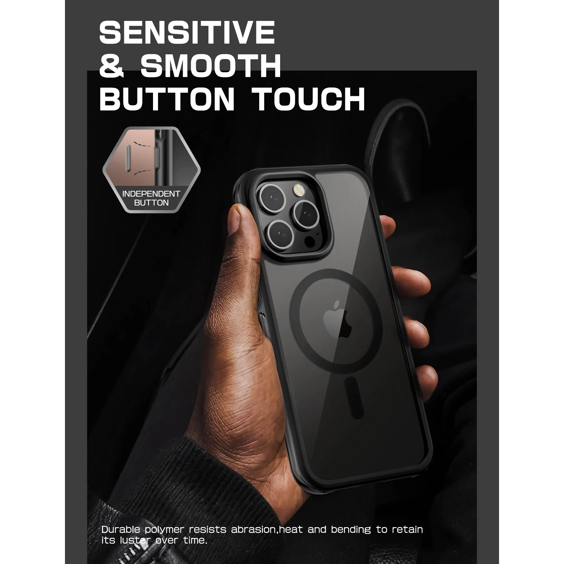 Flash Sale! iPhone 15 Pro Max 6.7 inch Unicorn Beetle AIR MAG with Screen Protector Clear Case-Black  Stylish & Comfortable