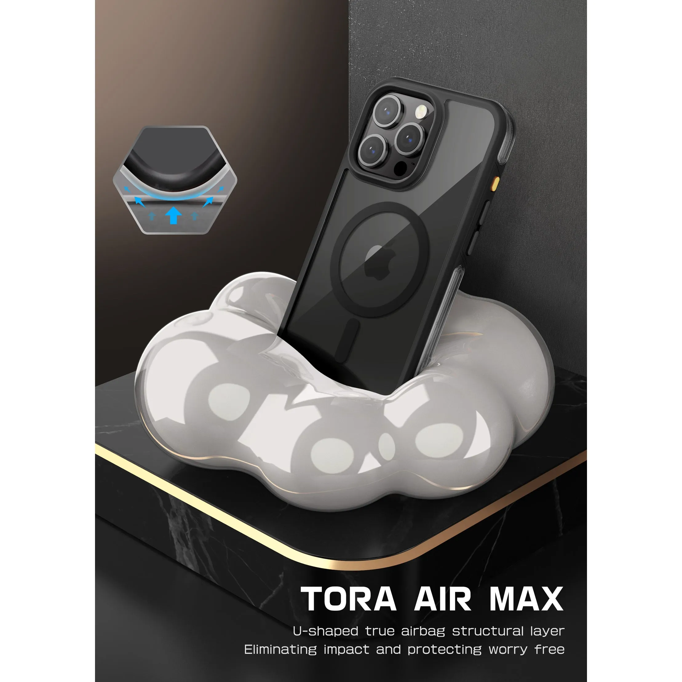 Flash Sale! iPhone 15 Pro Max 6.7 inch Unicorn Beetle AIR MAG with Screen Protector Clear Case-Black  Stylish & Comfortable