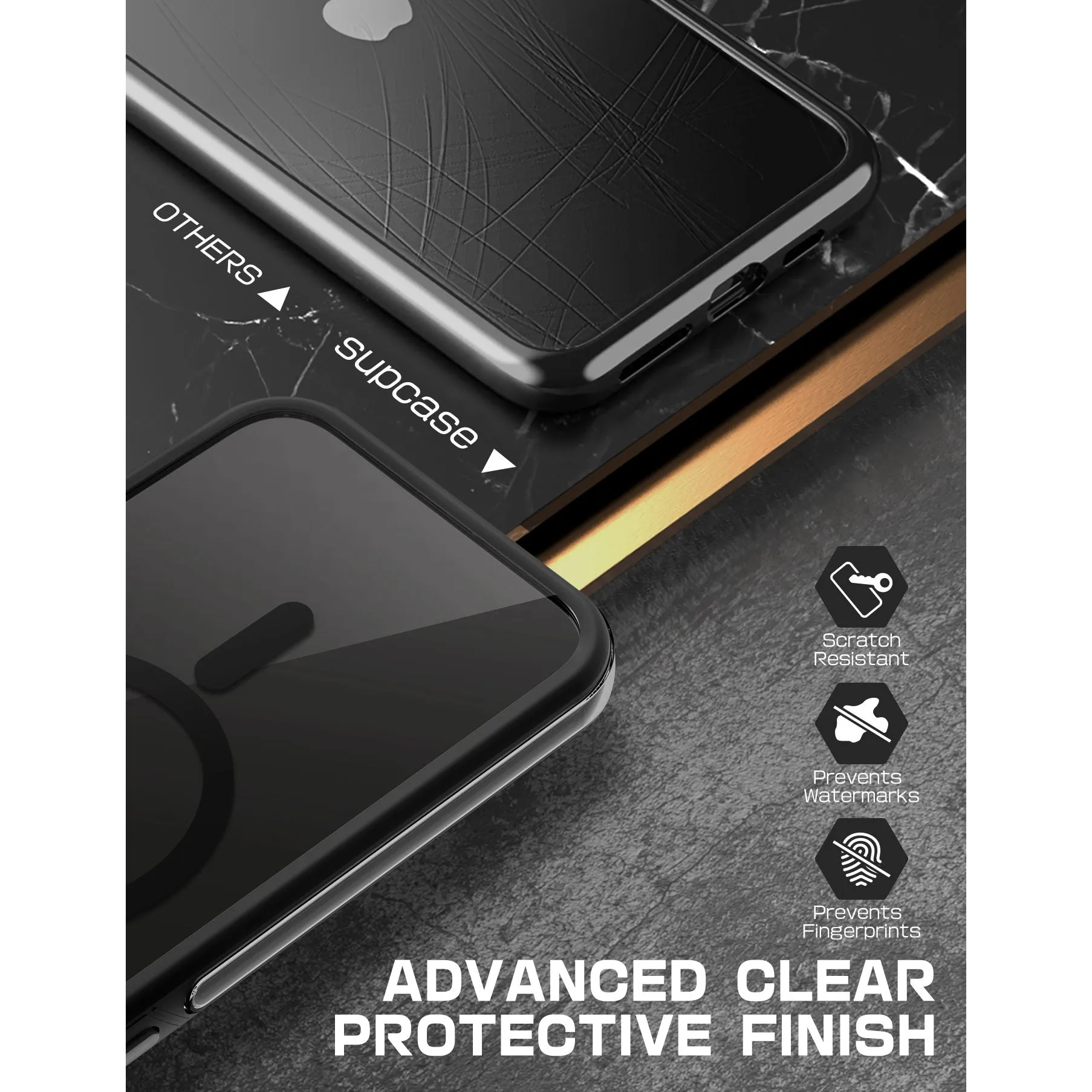 Flash Sale! iPhone 15 Pro Max 6.7 inch Unicorn Beetle AIR MAG with Screen Protector Clear Case-Black  Stylish & Comfortable