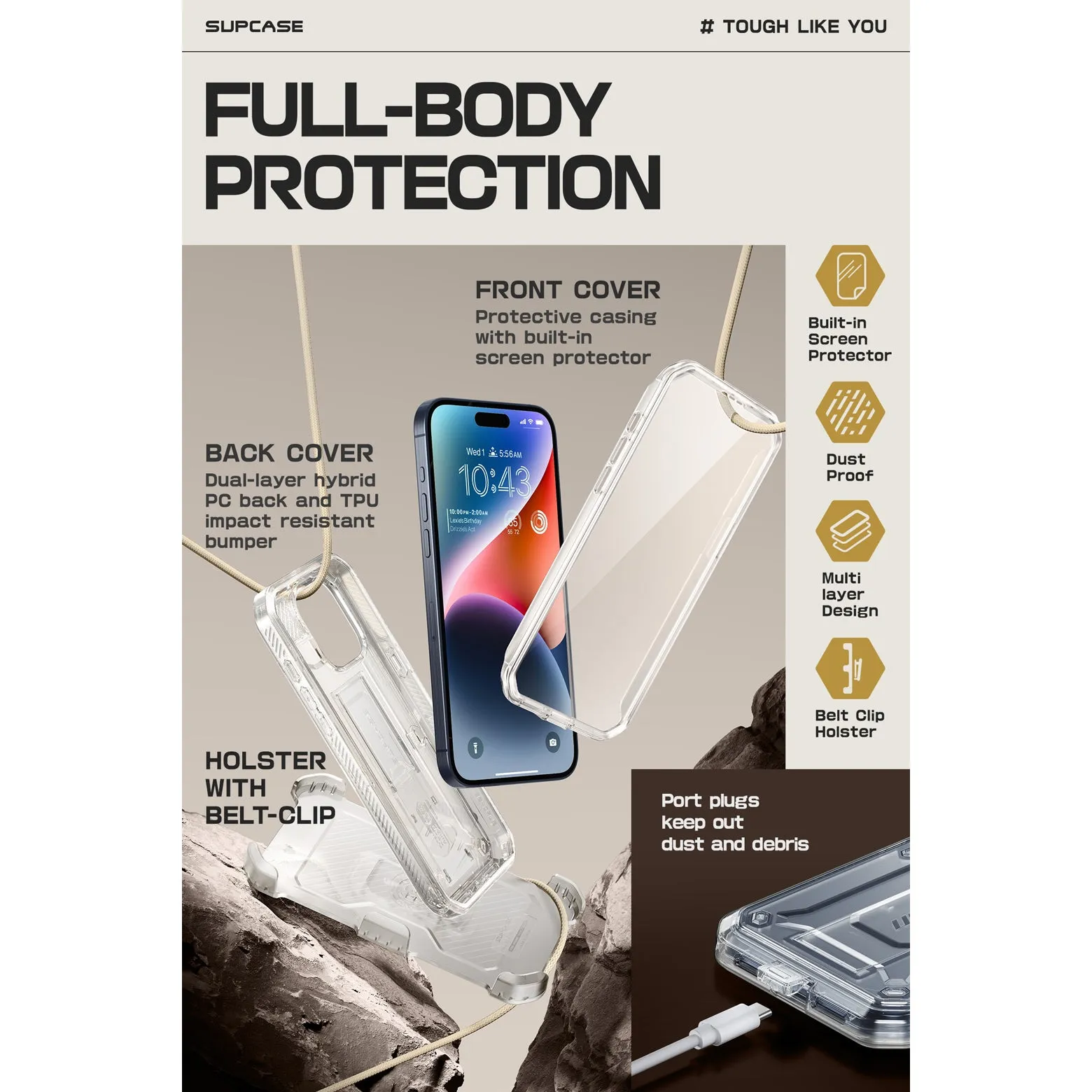 Flash Sale iPhone 15 Pro Max 6.7 inch Unicorn Beetle PRO Rugged Case-Clear  Limited Stock!