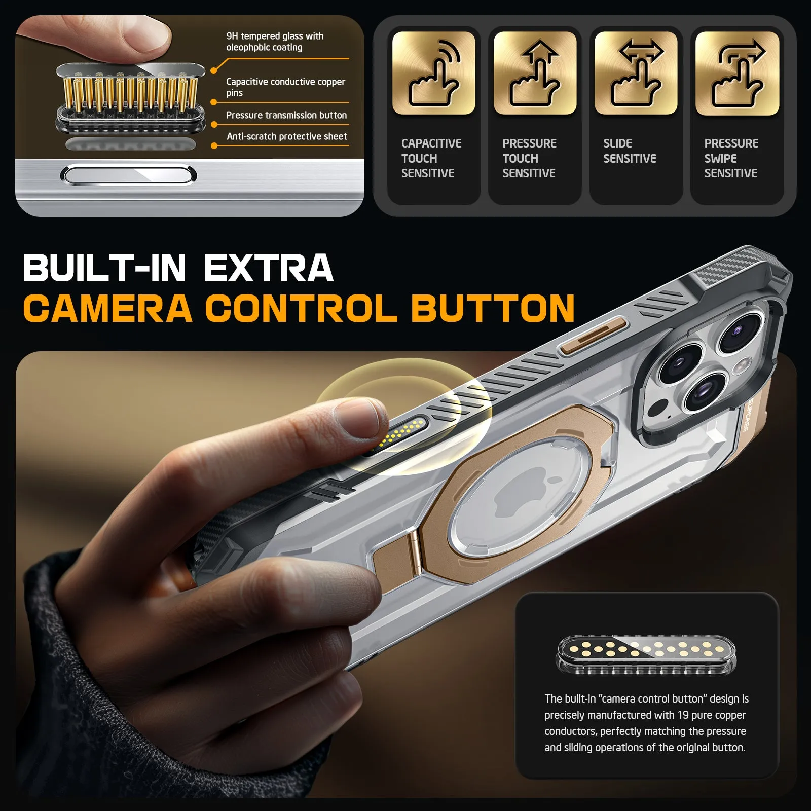 Flash Sale iPhone 16 Pro Max 6.9 inch UB Grip MagSafe Camera Control Button Phone Case-Desert Gold  Limited Availability!