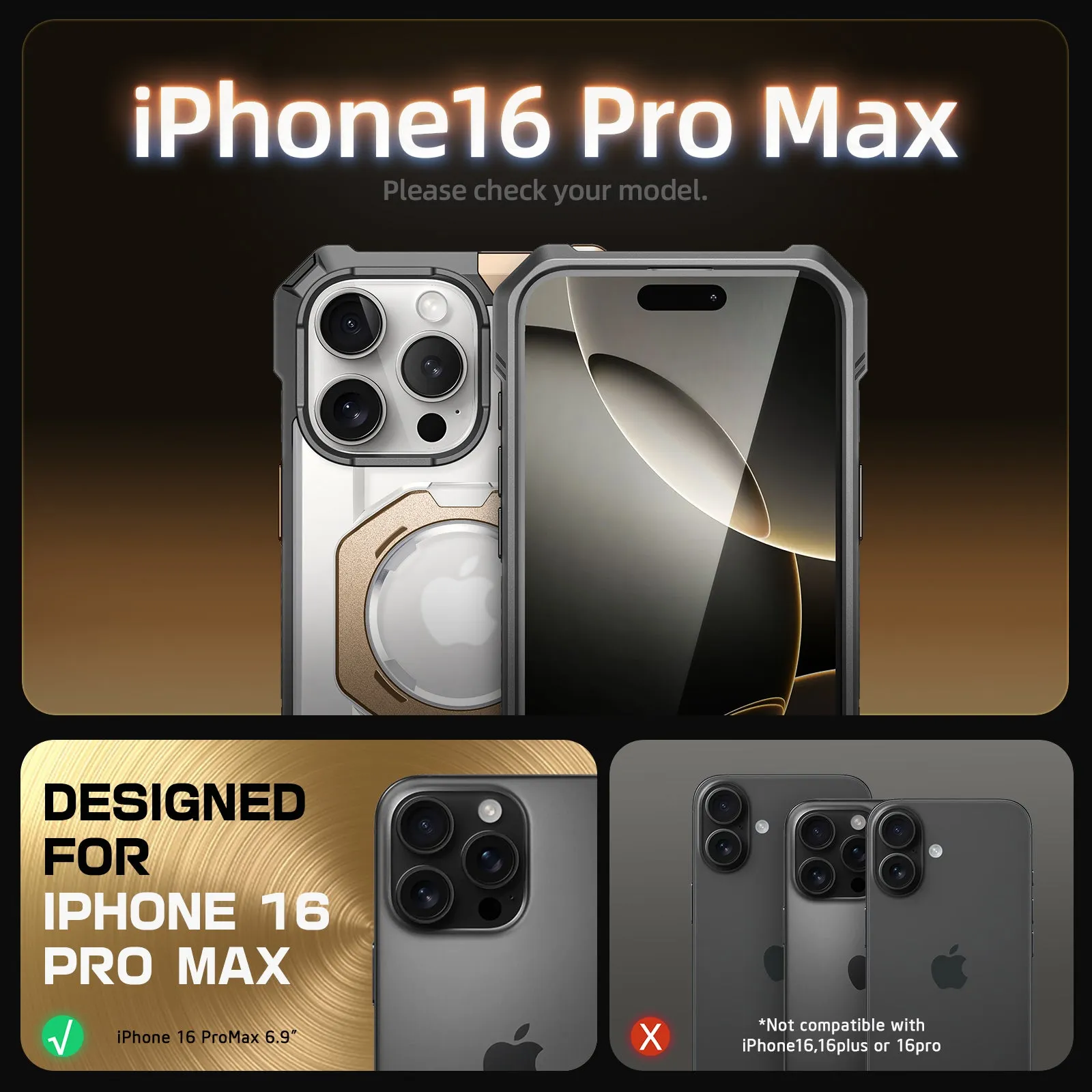 Flash Sale iPhone 16 Pro Max 6.9 inch UB Grip MagSafe Camera Control Button Phone Case-Desert Gold  Limited Availability!