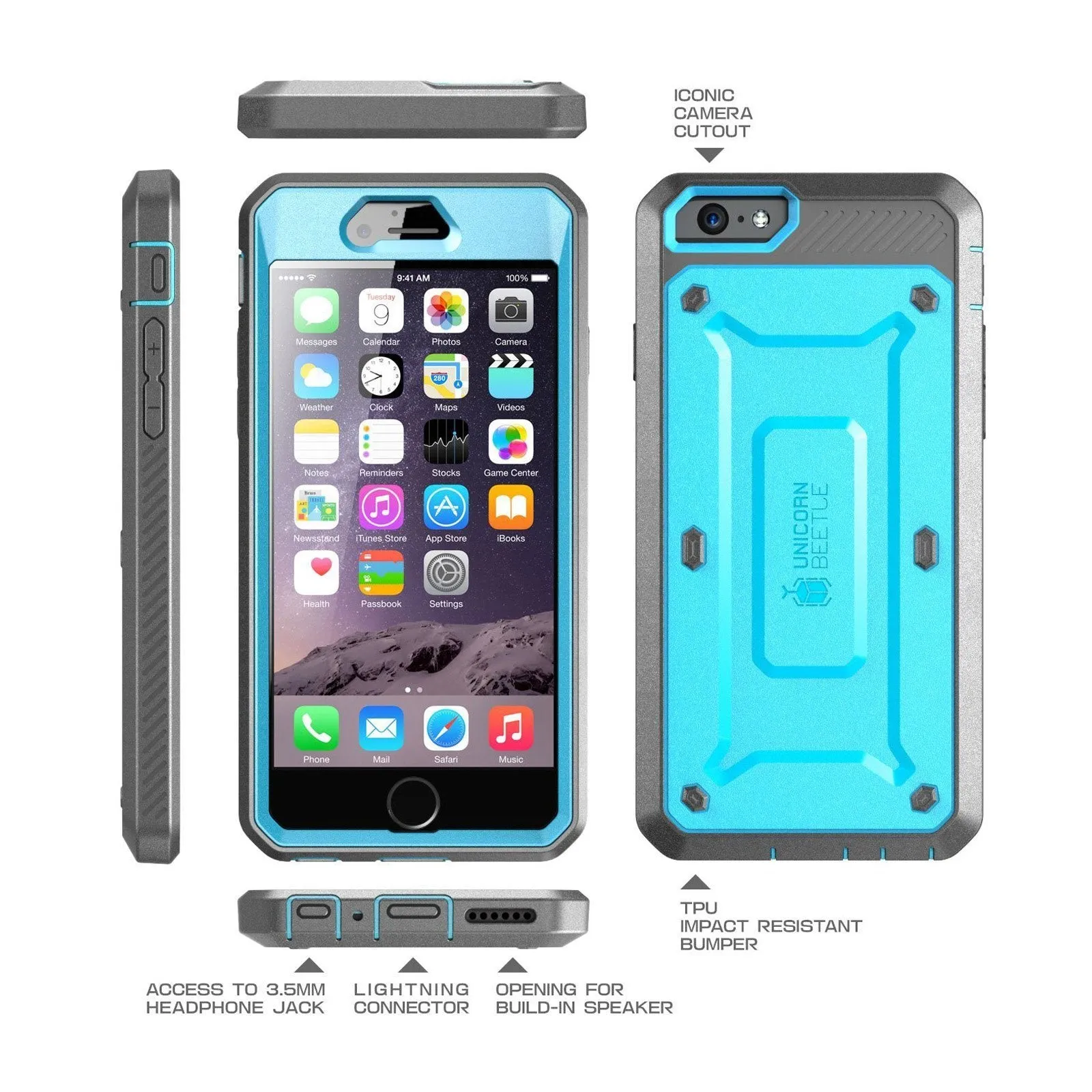 Flash Sale! iPhone 6 / 6S Unicorn Beetle Pro Full Body Rugged Holster Case with Screen Protector-Blue  Stylish & Comfortable