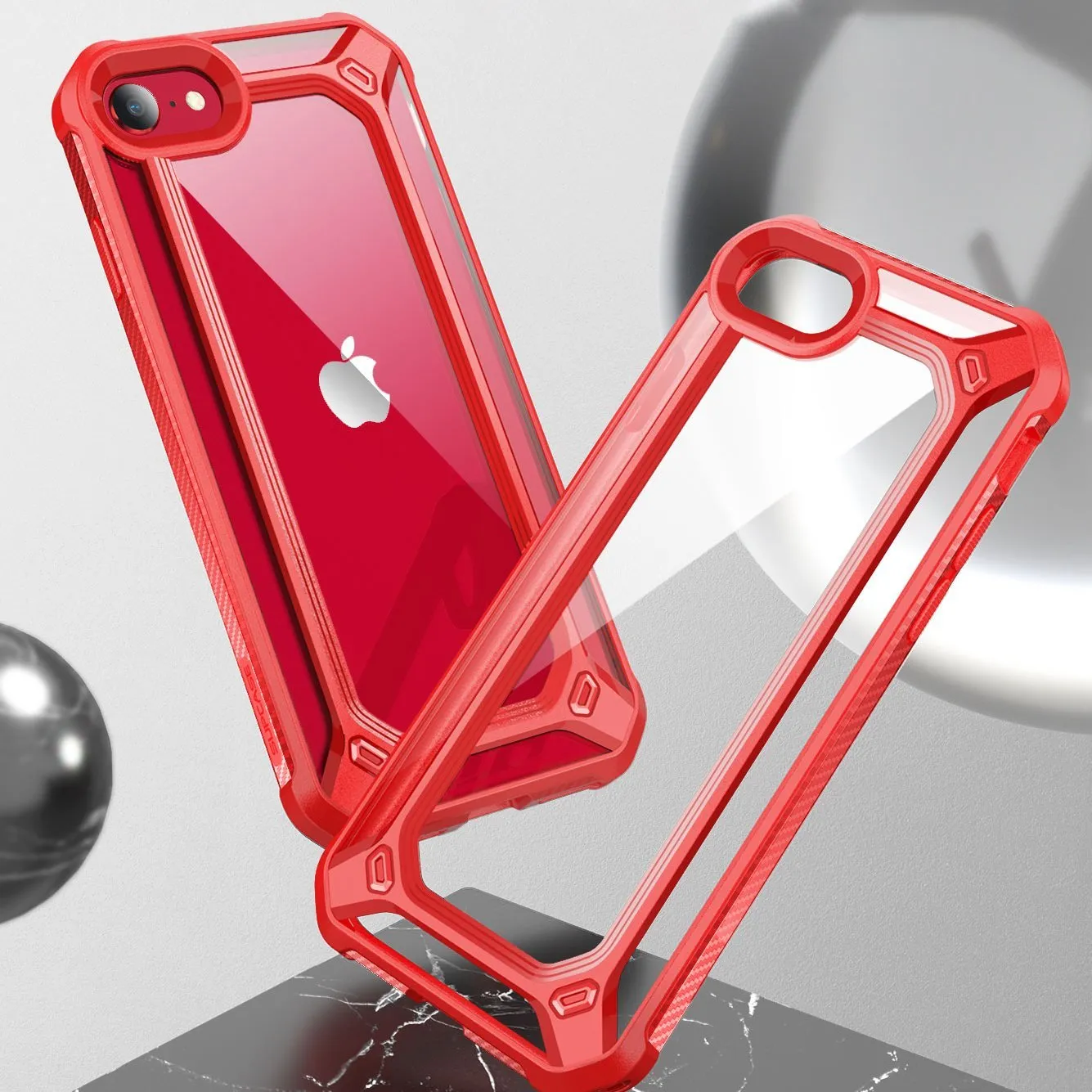 Flash Sale iPhone 7 / 8 Unicorn Beetle Exo Clear Case-Red  Going Fast!