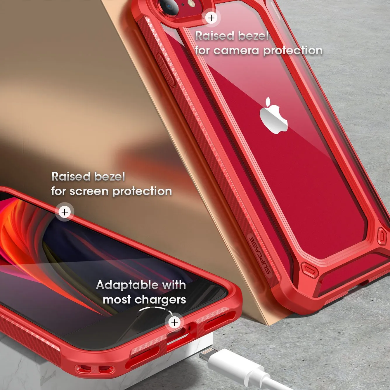 Flash Sale iPhone 7 / 8 Unicorn Beetle Exo Clear Case-Red  Going Fast!