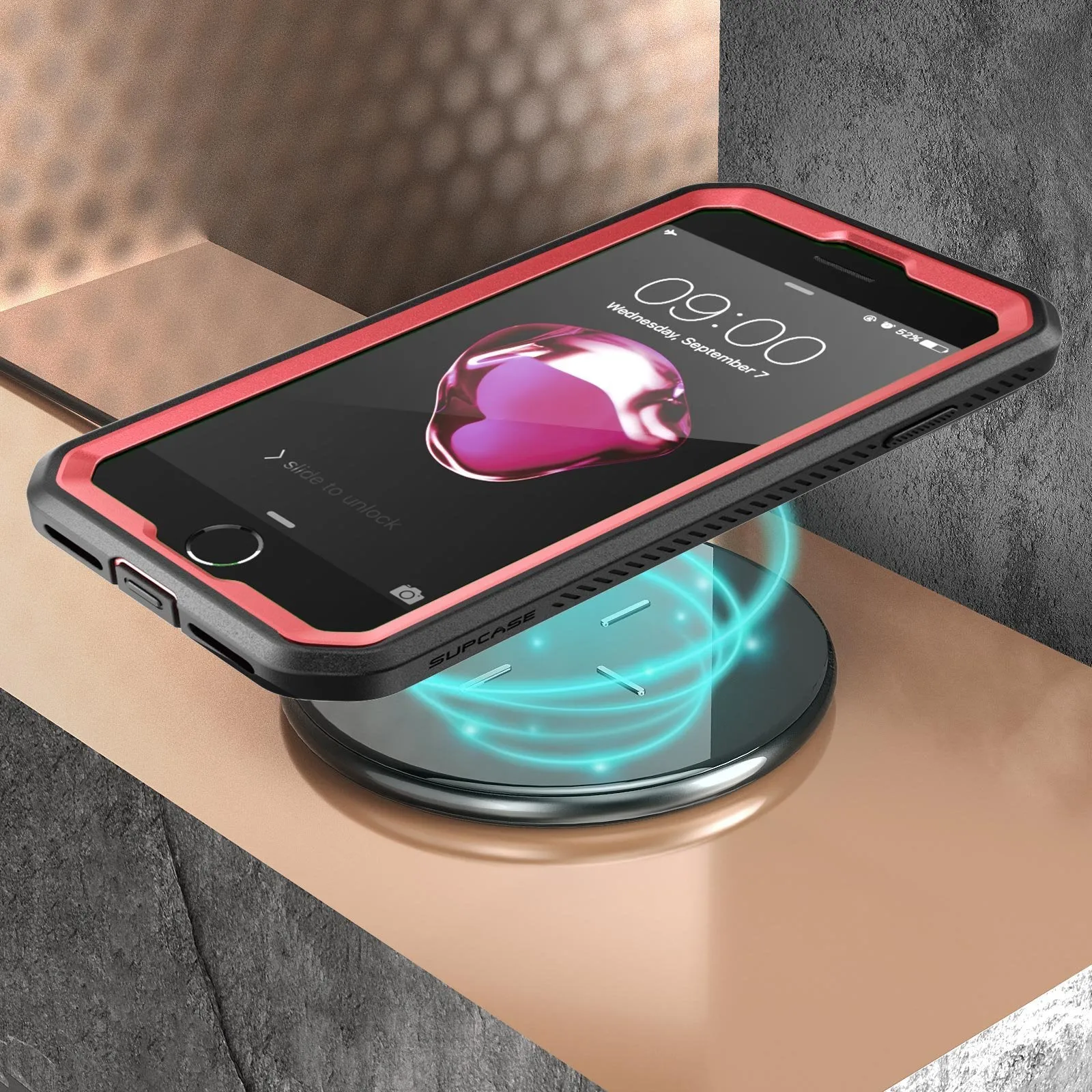 Flash Sale! iPhone SE Unicorn Beetle Pro Full-Body Case with Kickstand-Metallic Red  Almost Gone!