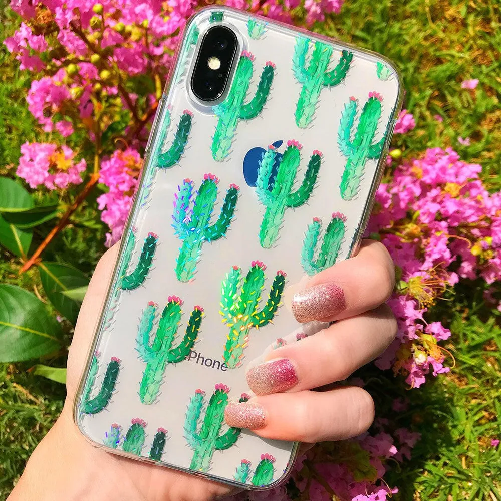 Flash Sale! Lookin' Sharp | Cactus Patterned Clear Floral Case  Last Few Pieces!