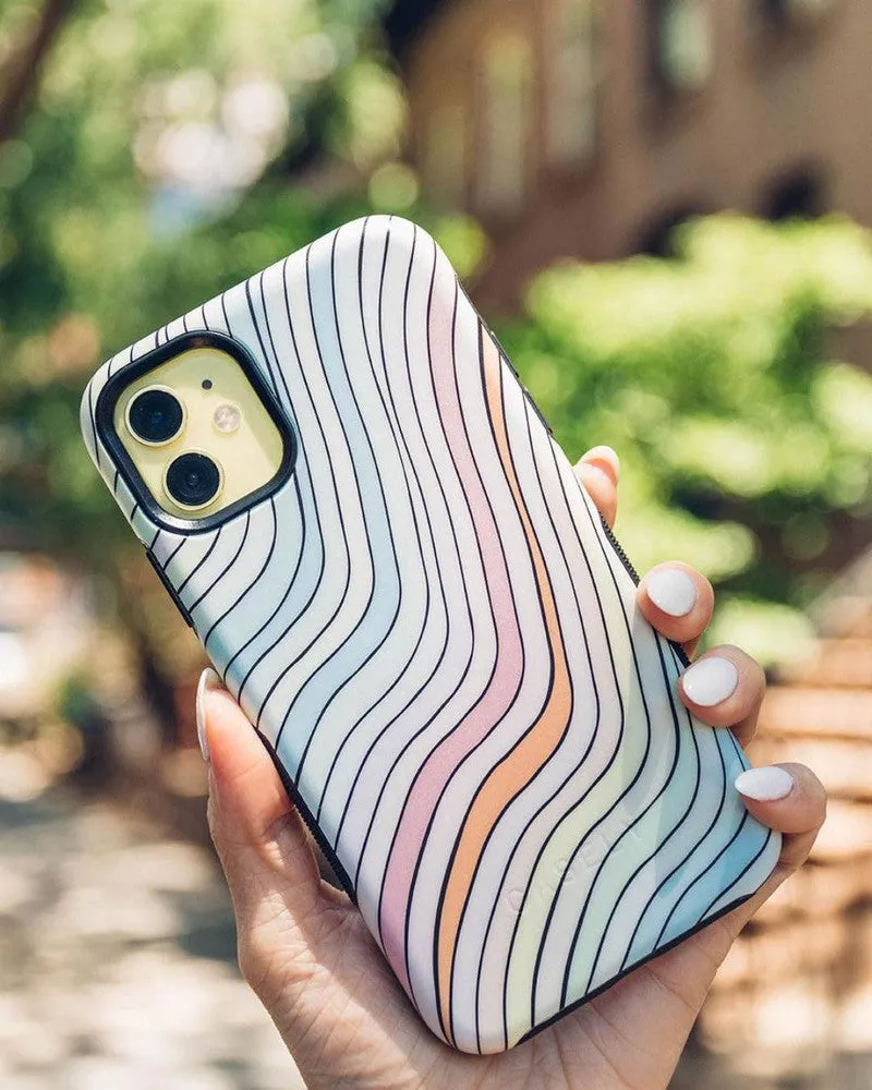 Flash Sale Ride The Wave | Pastel Rainbow Lined Samsung Case  Dont Miss Out!