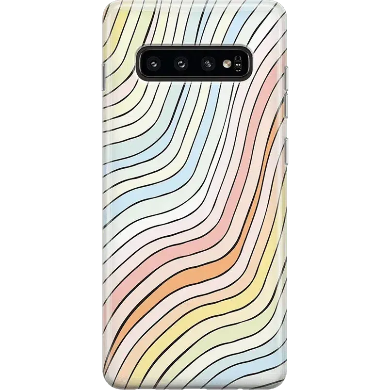 Flash Sale Ride The Wave | Pastel Rainbow Lined Samsung Case  Dont Miss Out!
