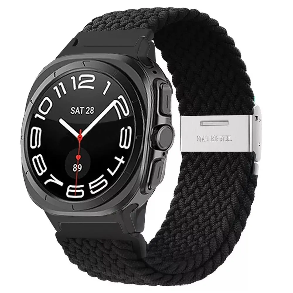 Flash Sale Samsung Galaxy Watch Ultra Braided Nylon Strap (Black)  Stylish & Comfortable