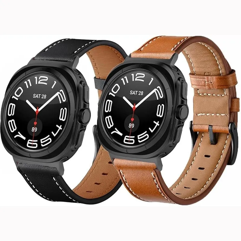 Flash Sale! Samsung Galaxy Watch Ultra Buckled Leather Strap (Brown)  Almost Gone!