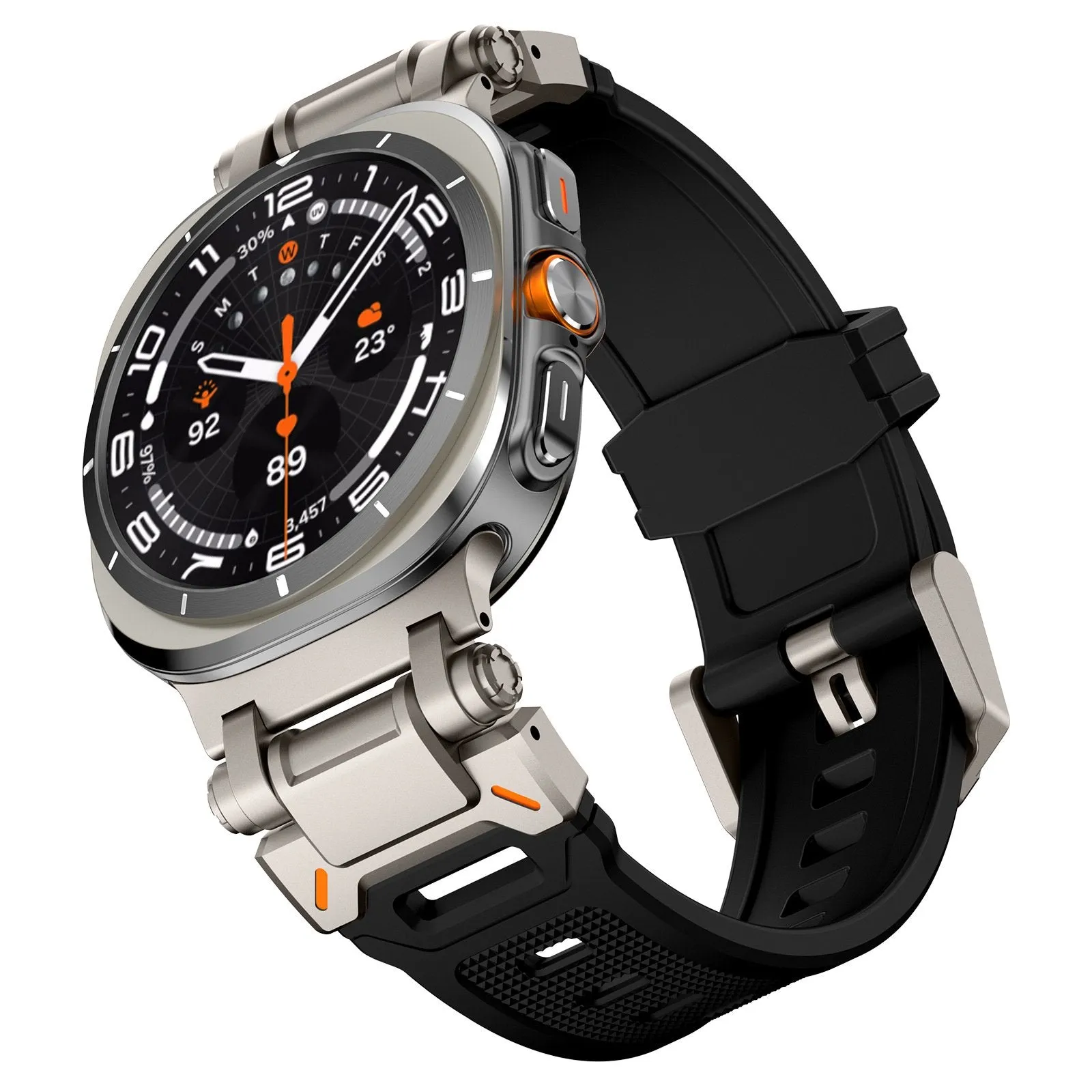 Flash Sale Samsung Galaxy Watch Ultra 'Explorer' TPU Strap (Black with Titanium)  Stylish & Comfortable