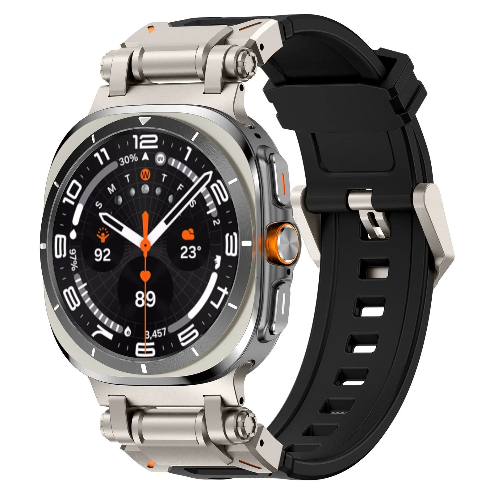Flash Sale Samsung Galaxy Watch Ultra 'Explorer' TPU Strap (Black with Titanium)  Stylish & Comfortable