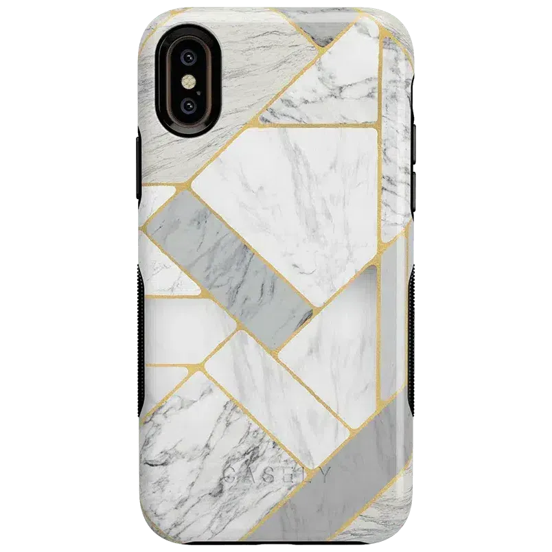 Flash Sale! Sharp Lines | Geo White and Gold Marble Case  Going Fast!