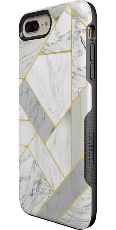 Flash Sale! Sharp Lines | Geo White and Gold Marble Case  Going Fast!