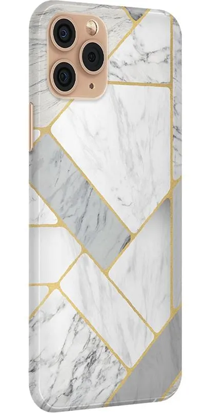 Flash Sale! Sharp Lines | Geo White and Gold Marble Case  Going Fast!