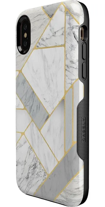 Flash Sale! Sharp Lines | Geo White and Gold Marble Case  Going Fast!
