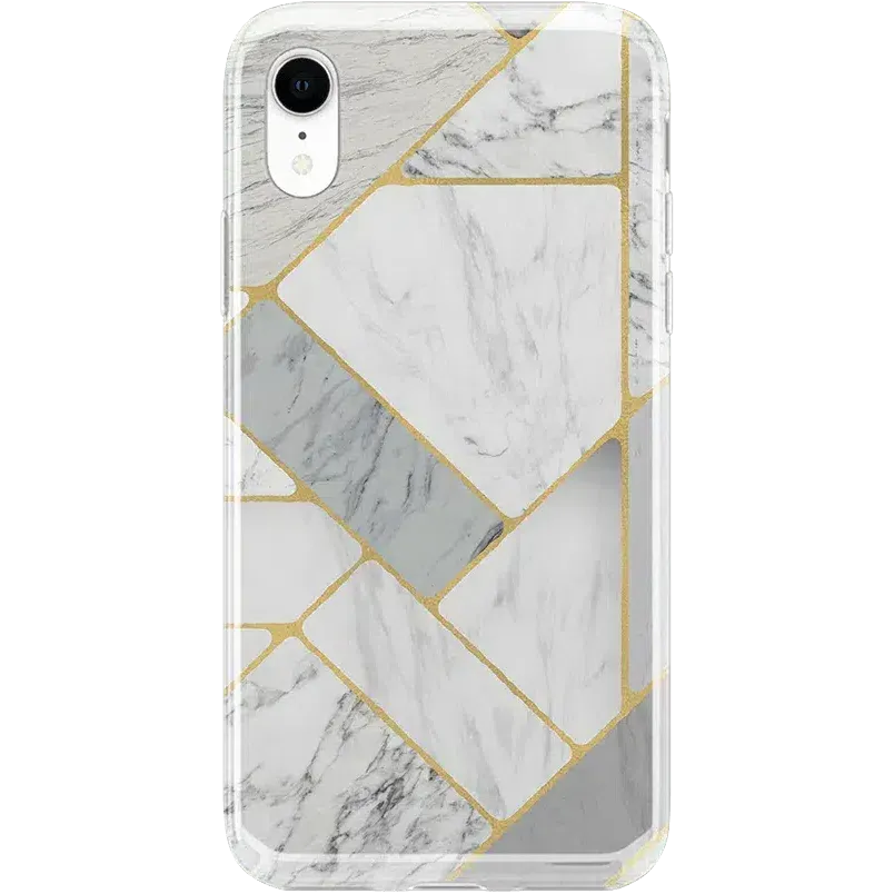 Flash Sale! Sharp Lines | Geo White and Gold Marble Case  Going Fast!