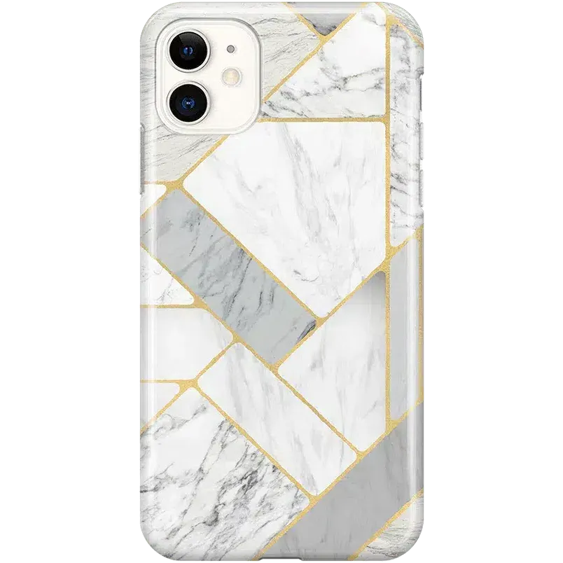 Flash Sale! Sharp Lines | Geo White and Gold Marble Case  Going Fast!