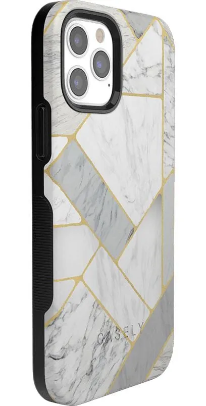 Flash Sale! Sharp Lines | Geo White and Gold Marble Case  Going Fast!