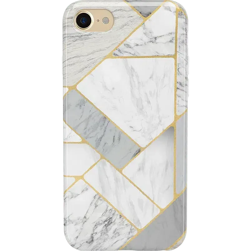 Flash Sale! Sharp Lines | Geo White and Gold Marble Case  Going Fast!