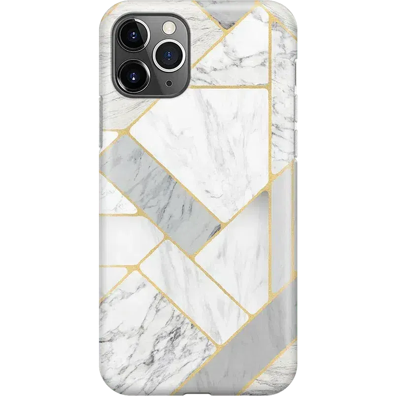 Flash Sale! Sharp Lines | Geo White and Gold Marble Case  Going Fast!