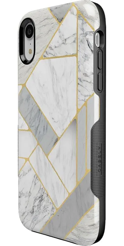 Flash Sale! Sharp Lines | Geo White and Gold Marble Case  Going Fast!